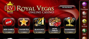 Royal Vegas landing page